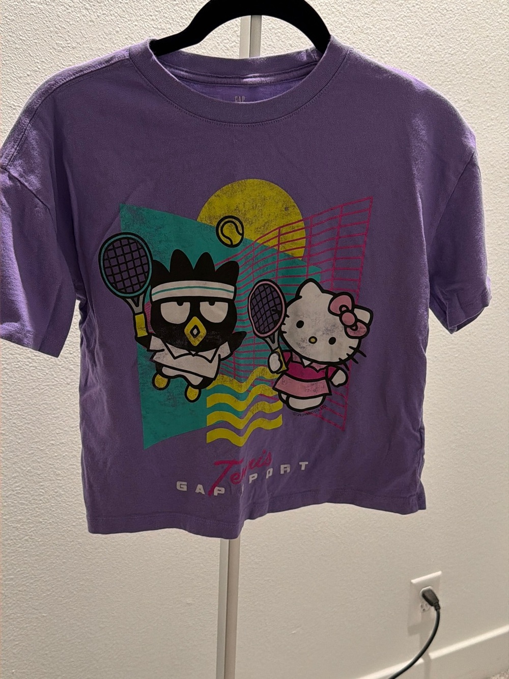 GAP Purple Hello Kitty & Badtz-Maru Tennis Graphic Tee
